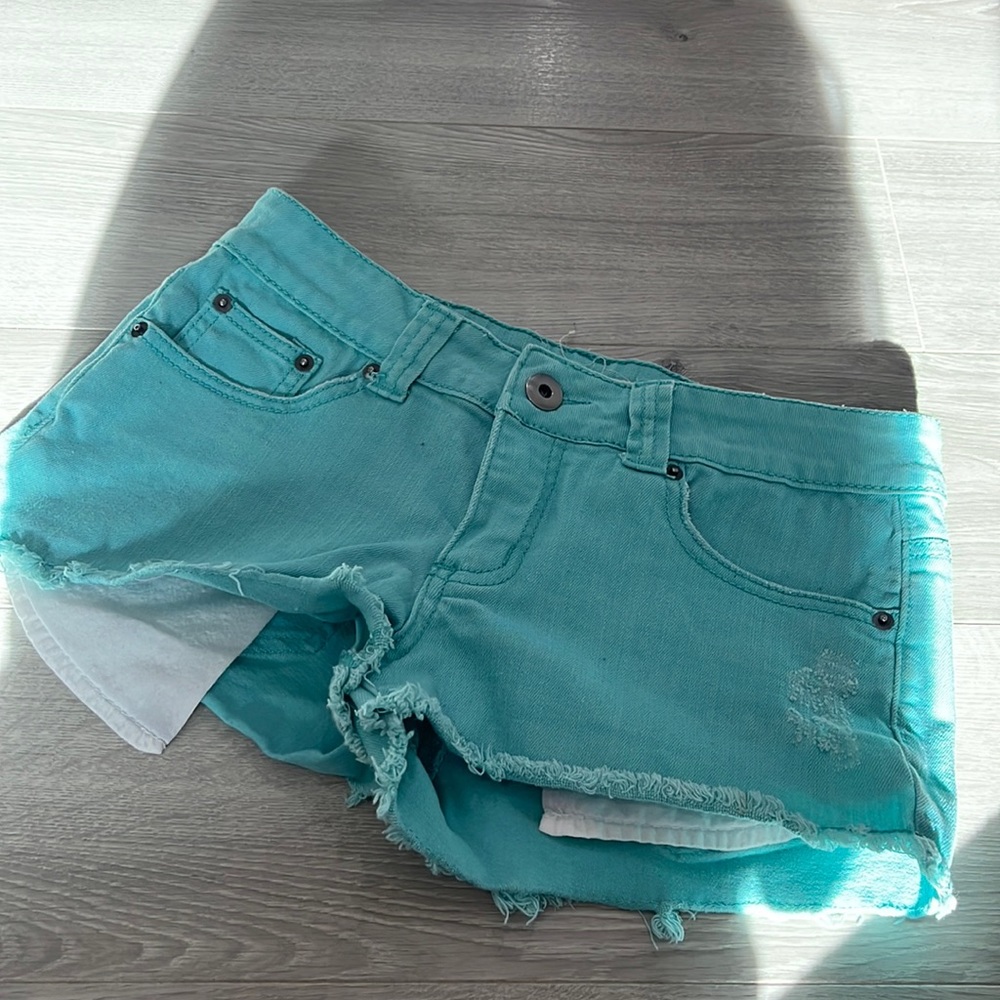 Forever 21 turquoise jean shorts